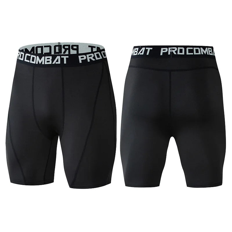 Men's compression bodybuilding shorts Quick drying Breathable leggings Exercise male muscle live elastic leggings