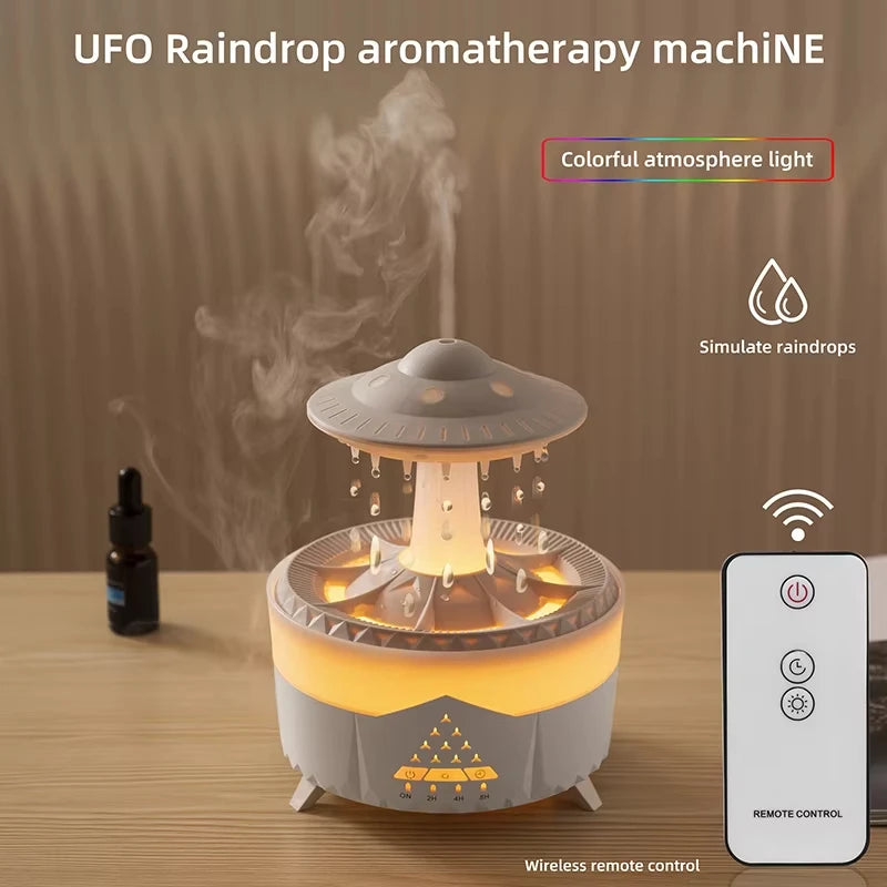 Rain Cloud Night Light Humidifier With Raining Water Drop Sound And 7 Color Led Light Essential Oil Diffuser Aromatherapy