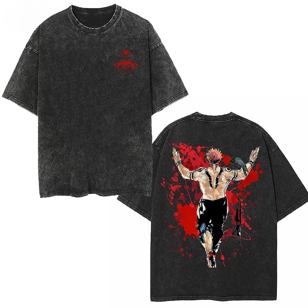 Japanese Anime Washed Graphic Tee 1