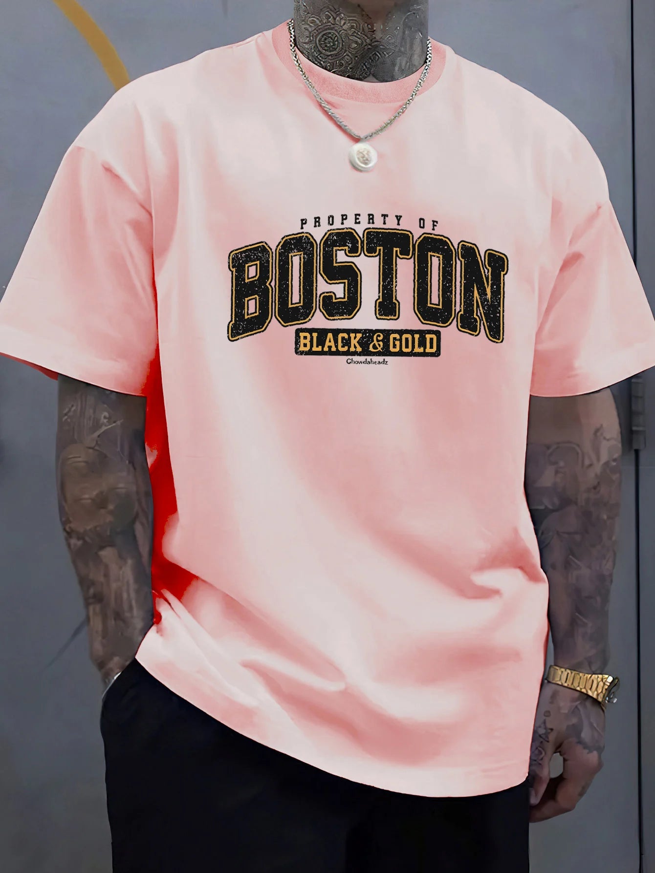 BOSTON pattern printed T-shirt top