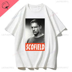 Men Vintage T Shirts Tv Series Prison Break Aesthetic Clothing Michael Scofield Y2k Shirt Streetwear Printed T-shirt Top Cotton