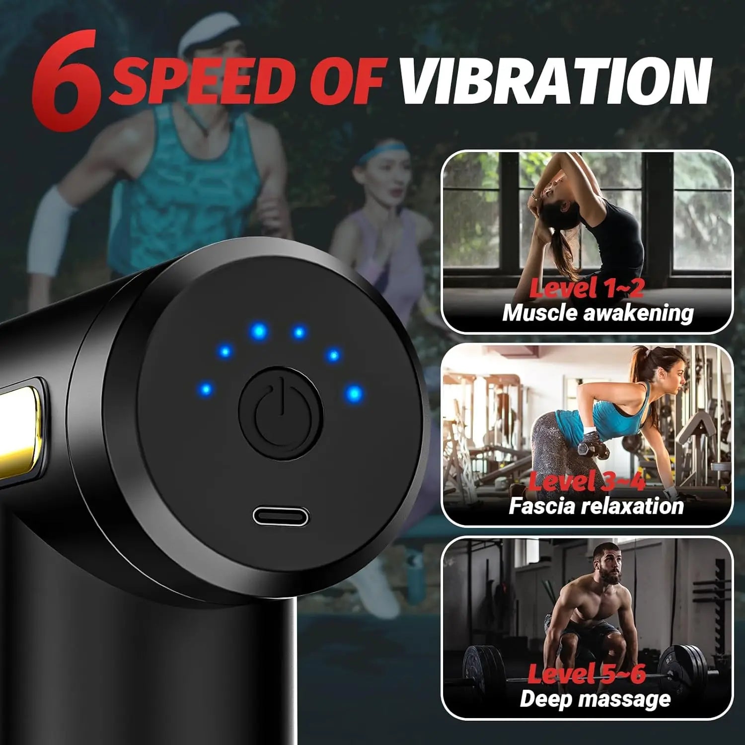 Massage Gun Percussion Handheld Portable Muscle Massager Tool for Body Pain Relief Ideal Gifts for Men Women With Carrying Bag