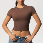 Women Sport Shirt Short Sleeve Gym Top Workout Clothes High Elastic Active Wear Femme Running Accessories Fitness Tshirt