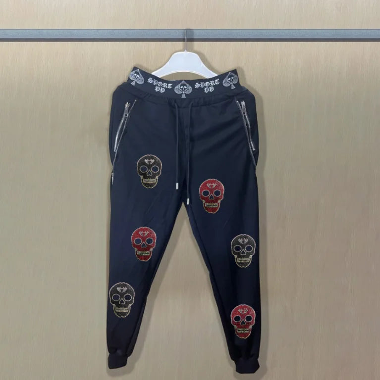Men's Slim Fit Track Pants – Multi-Pocket Rhinestone Sweatpants only pant 1