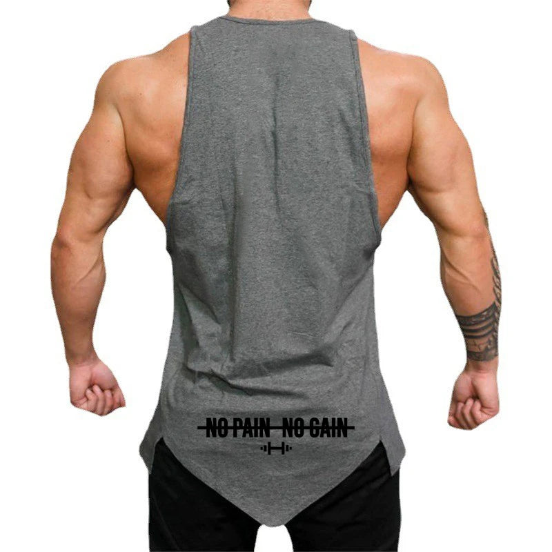 Summer Muscle Tank Tops Mens Irregular Hem Sleeveless Shirts Cotton Gym Clothing Bodybuilding Undershirt Casual Fitness Tee Tops