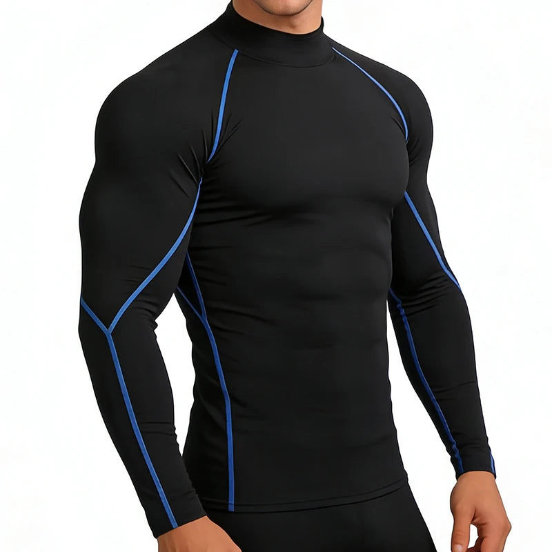 Men's Long Sleeve Compression Turtleneck Shirt