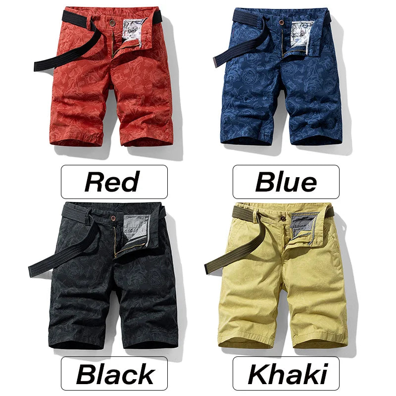 Men's Cotton Print Cargo Shorts
