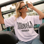 Summer new YA Trendy Brand Super Large T-shirt Men Sports Fitness Quick drying Breathable Large Mesh Printed Short Sleeve Top