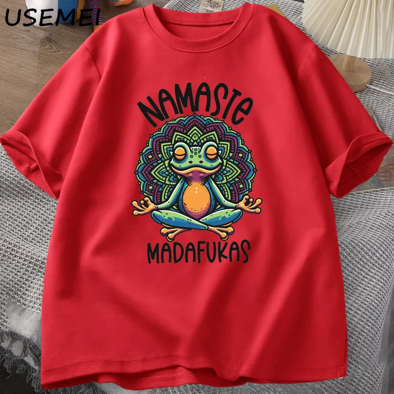 Funny Yoga Frog Self Care T-Shirt