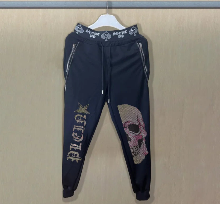 Men's Slim Fit Track Pants – Multi-Pocket Rhinestone Sweatpants only pant 2