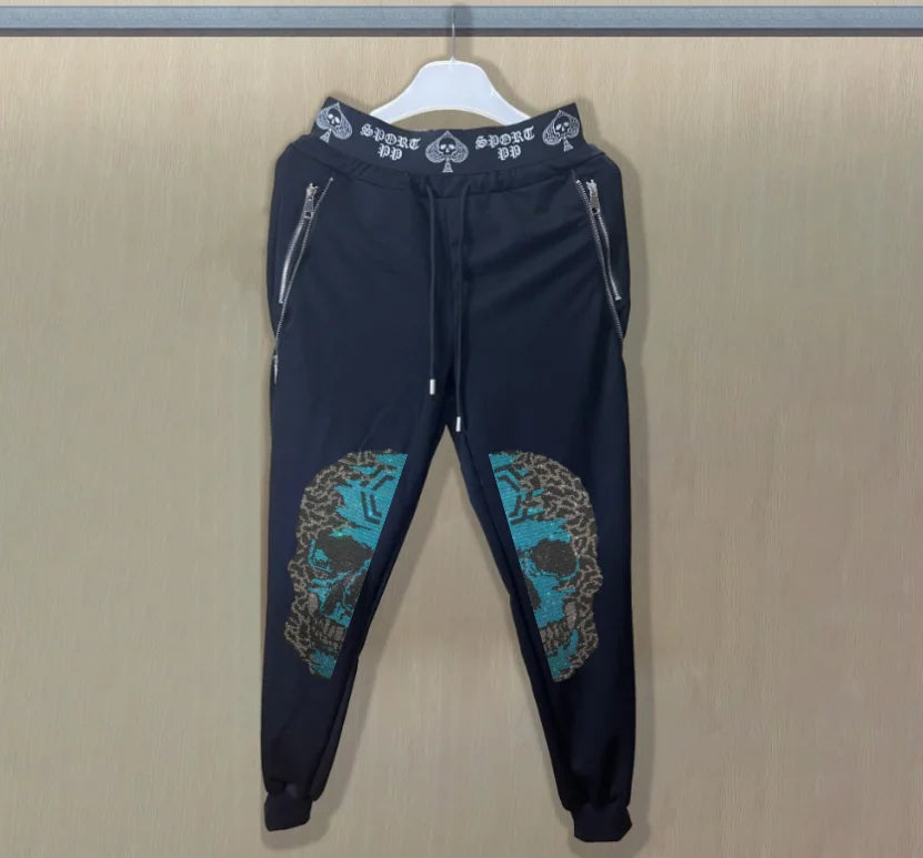 Men's Slim Fit Track Pants – Multi-Pocket Rhinestone Sweatpants only pant 10
