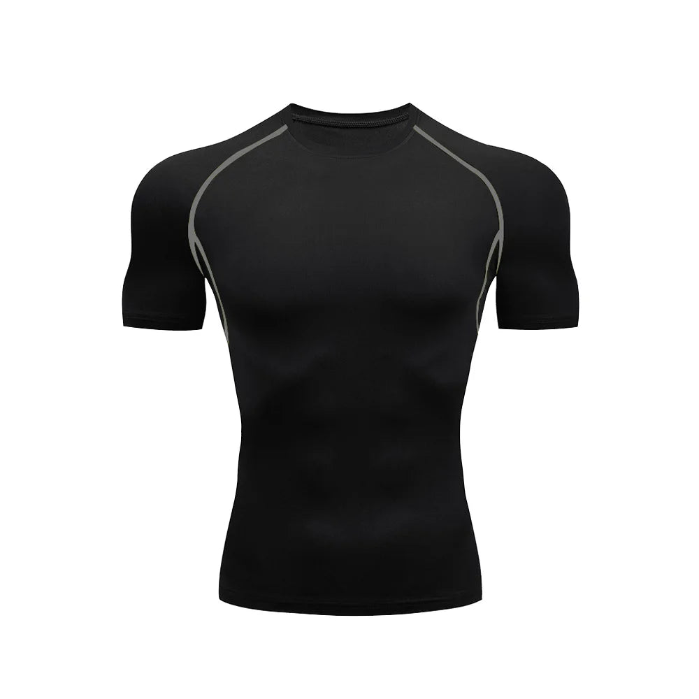 Men's Athletic Quick Dry T-shirt, suitable for gym workouts, fitness, running. Compression shirt, sports undershirt, baselayer t