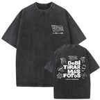 Rap Singer Bad Bunny Face Pattern T-shirt DeBi TiRAR MaS FOTOS DTMF Printed T-shirt for Men Women, Washed Retro Hip-hop T-shirt