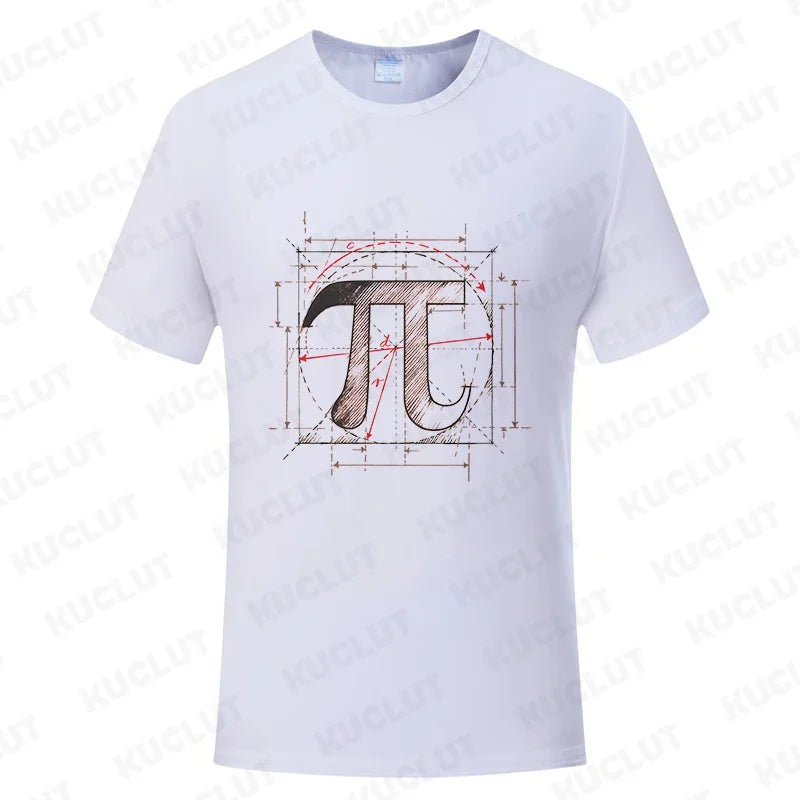 Pi Π Symbol Design T-shirts Fashion Clothing Science Math T-shirts Summer Casual Teacher Tshirts Irrational Number T-Shirt Gift