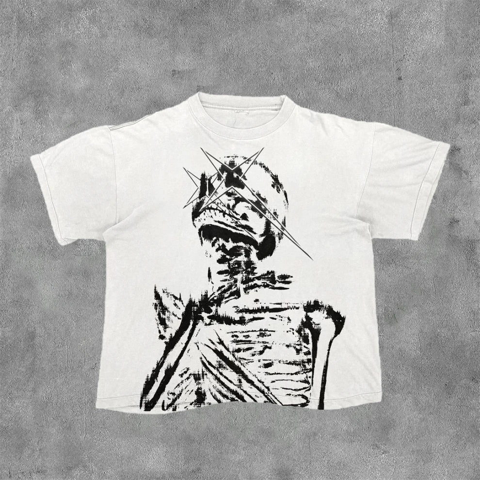 Vintage Dark Centipede Skeletal Graphic Tee 8