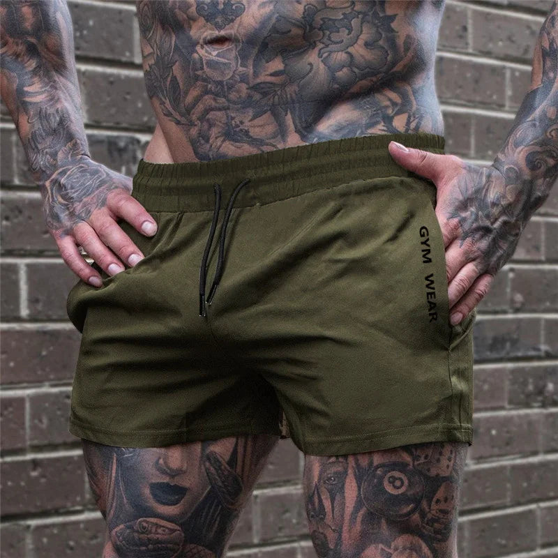 Men's Shorts Sweatpants Thin Fashion army green