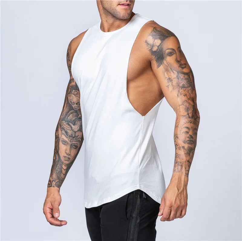 Sleeveless Shirt Breathable O-Neck Casual Muscle Vest