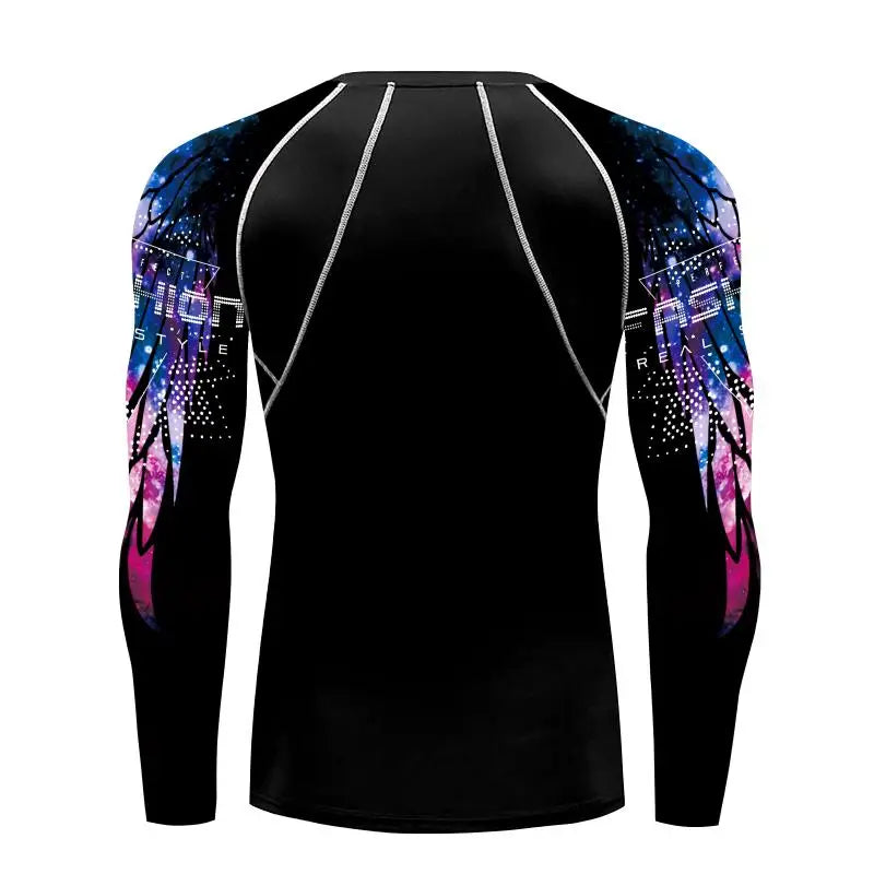 Men's Long Sleeve 3D Print Compression Training Shirt