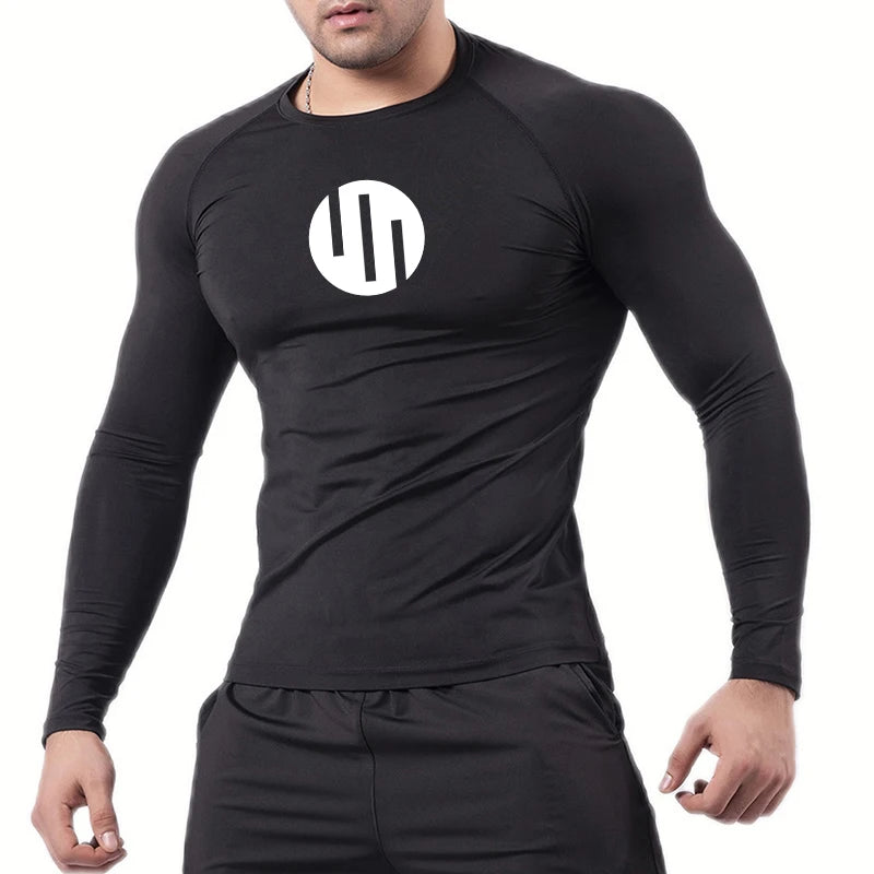 Men's Long Sleeve Graphic Compression Training Shirt