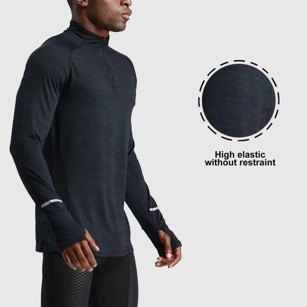 Men's Long Sleeve Half-Zip Compression Training Top