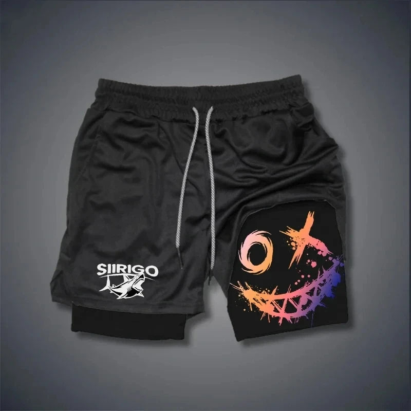 2024 Men's Smiling Face Printed Fitness Shorts