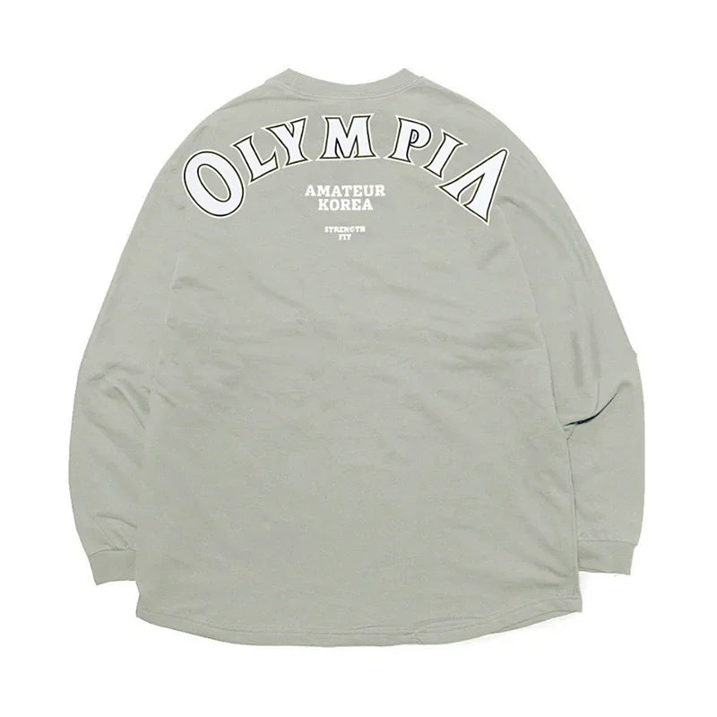 Men's Cotton Casual Long Sleeve T-shirt Man Gym Fitness Sweatshirt O-Neck Running Training Tops Male Workout Clothing Undershirt