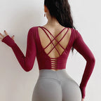 Yoga Shirts  Top Long Sleeve Crop