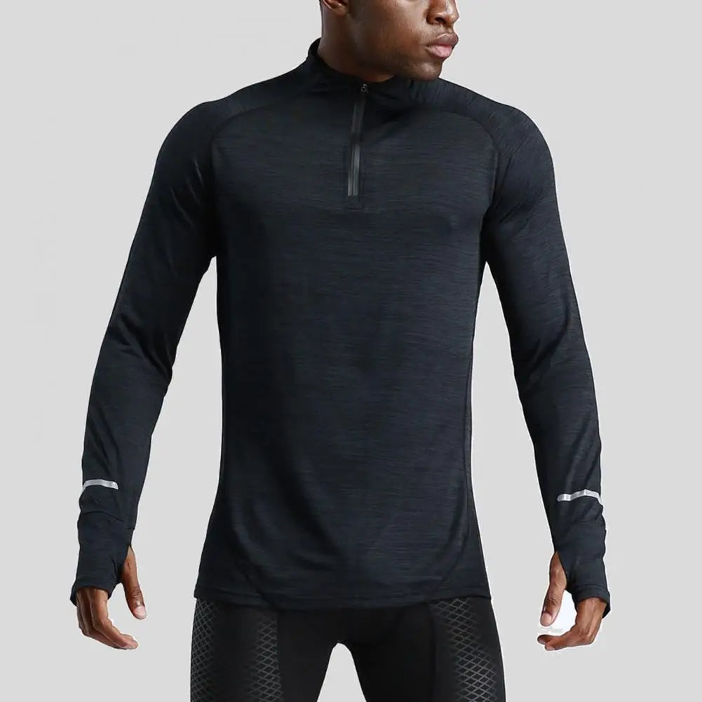 Men's Long Sleeve Half-Zip Compression Training Top