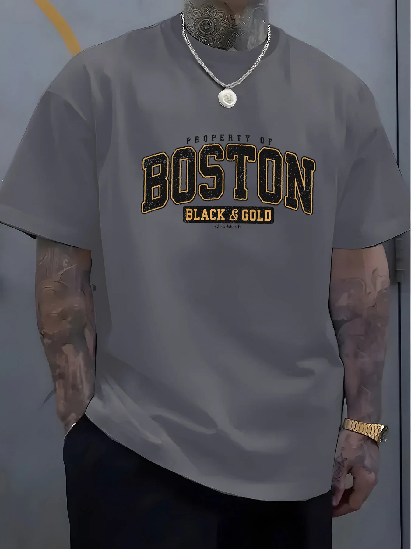 BOSTON pattern printed T-shirt top