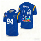 Bad Bunny Halftime Show Benito No.94 Print Rugby Jersey American Sports Tee V-neck Speed Drying Sportswear Summer Men's T-shirt
