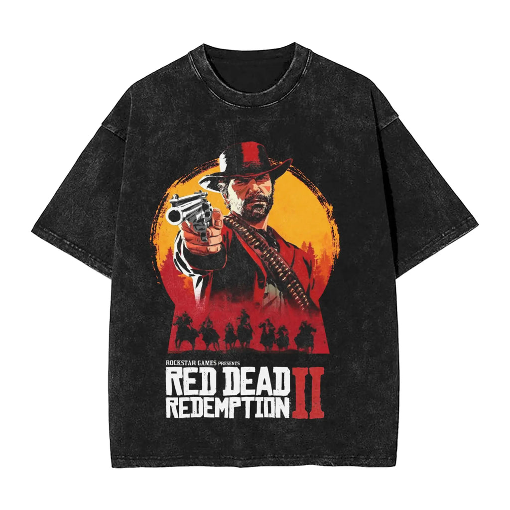 Men Red Dead Redemptions 2 T Shirts Film  Clothing Summer Street Style Short Sleeve T-Shirt Crew Neck Leisure Tshirt Hot Sale