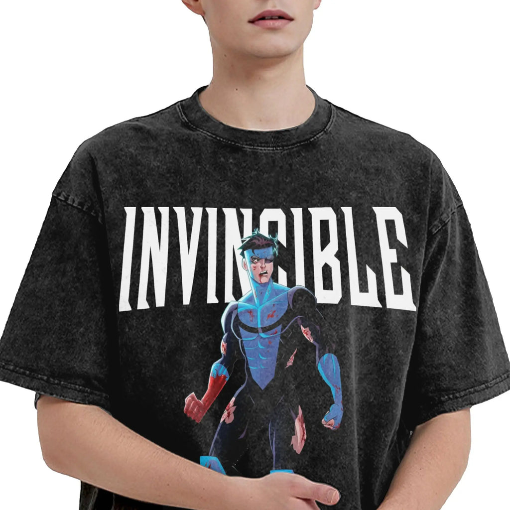 Men's Invincible Teenage Superhero T Shirts  Top Tees Summer  Fun Short-Sleeved T Shirt Round Neck Leisure Print Tshirt Hot Sale