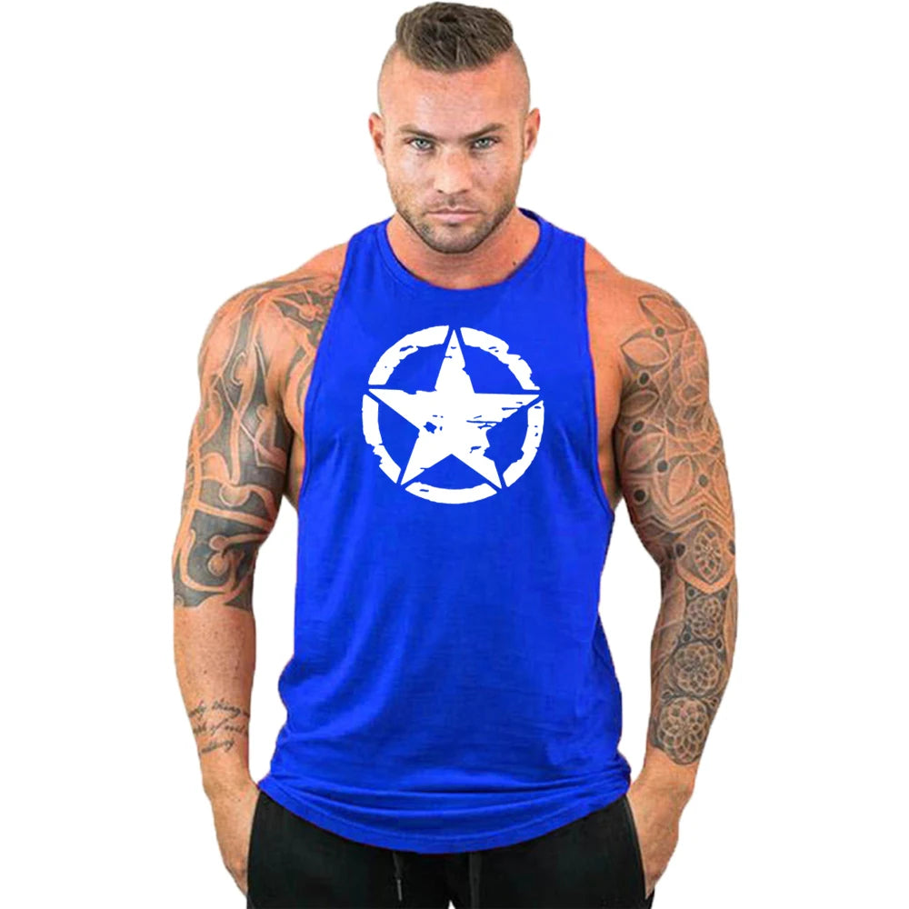 New Hot Sale Mens Skull Printed Tank Top Breathable Cool Vest Running Shirt Cotton Tees Bodybuilding Singlet Fitness Sleeveless