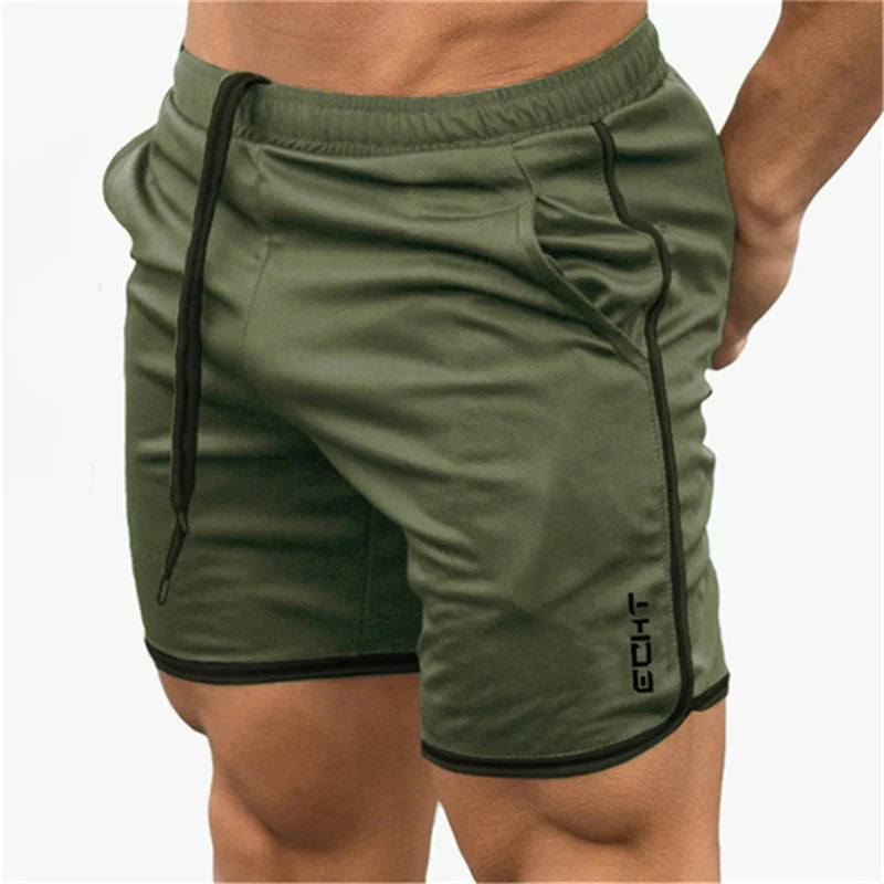 Men's Breathable Mesh Fitness Shorts – Quick-Dry Jogger & Beach Short Pants Army Green