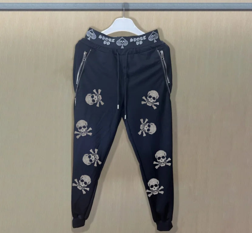 Men's Slim Fit Track Pants – Multi-Pocket Rhinestone Sweatpants only pant 19