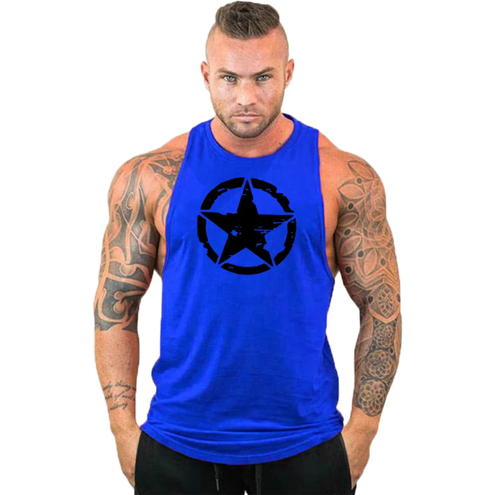 New Hot Sale Mens Skull Printed Tank Top Breathable Cool Vest Running Shirt Cotton Tees Bodybuilding Singlet Fitness Sleeveless