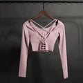 Women's Long Sleeve Crop Yoga Top – Moisture-Wicking Fitted Gym Shirt Pink