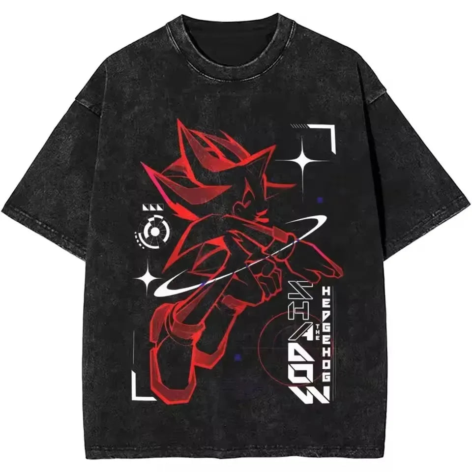 Shadow Hedgehog Y2K Washed Oversized Tee 3