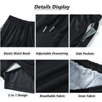 Anime Sports Fitness  Shorts Men's Shorts 2 In 1