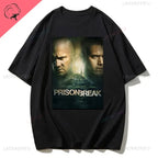 Men Vintage T Shirts Tv Series Prison Break Aesthetic Clothing Michael Scofield Y2k Shirt Streetwear Printed T-shirt Top Cotton