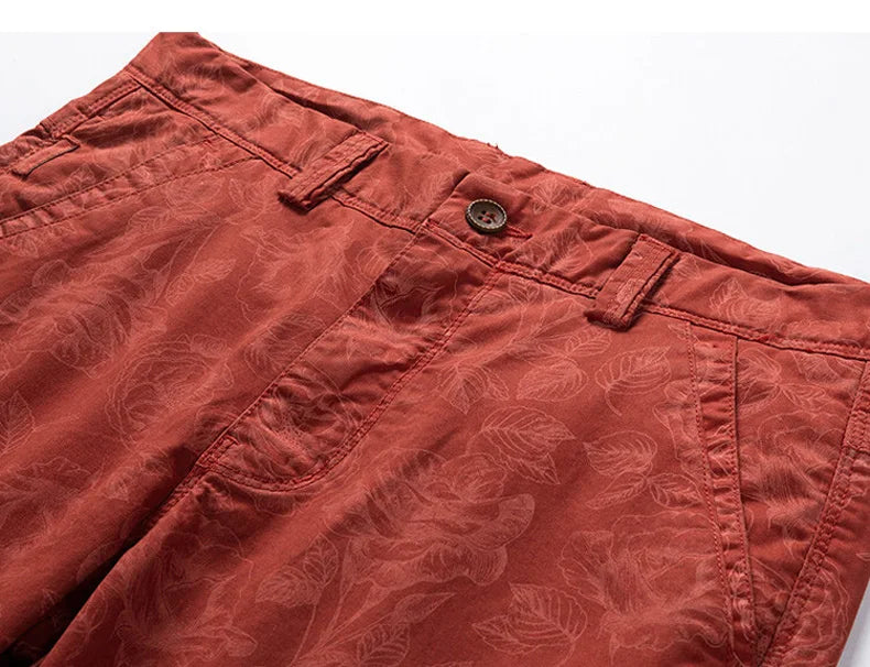 Men's Cotton Print Cargo Shorts