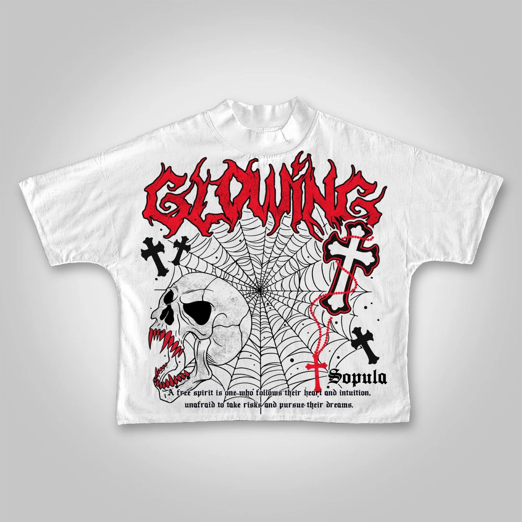 Vintage Dark Centipede Skeletal Graphic Tee 5