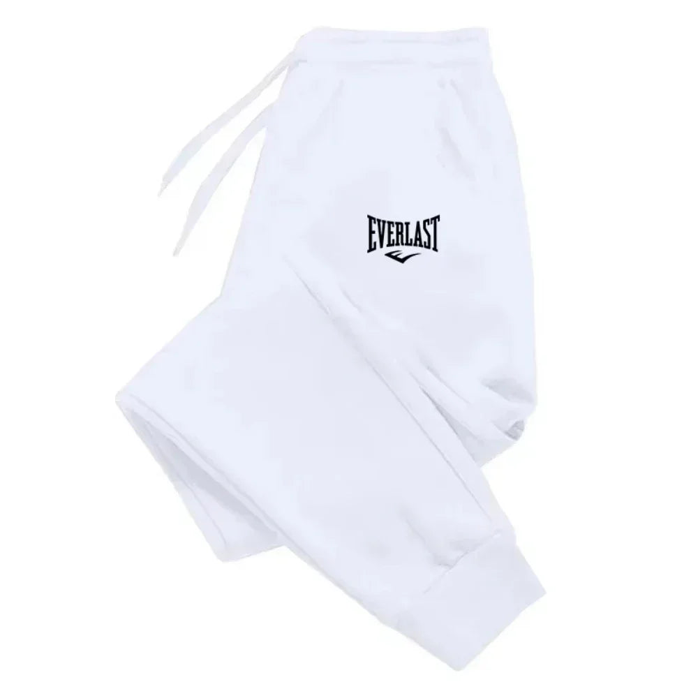 Men's Printed Jogger Pants – Breathable Running & Gym Sweatpants WHITE