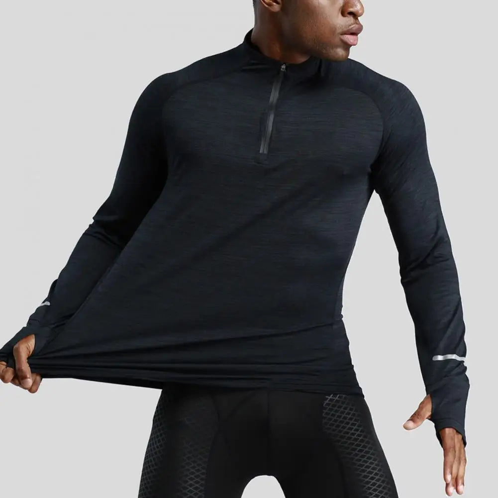 Men's Long Sleeve Half-Zip Compression Training Top