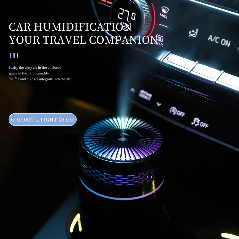 USB Mini Humidifier for Car & Home, Desktop Air Moisturizer with High Mist Output & RGB Lights