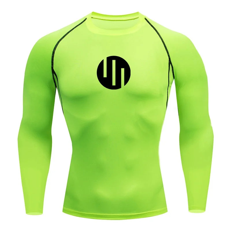 Men's Long Sleeve Graphic Compression Training Shirt Green
