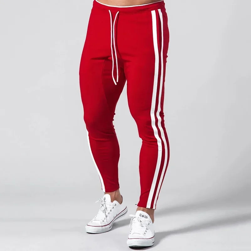 Men's Skinny Fit Jogger Pants – Polyester Training Sweatpants Red Pack of 1