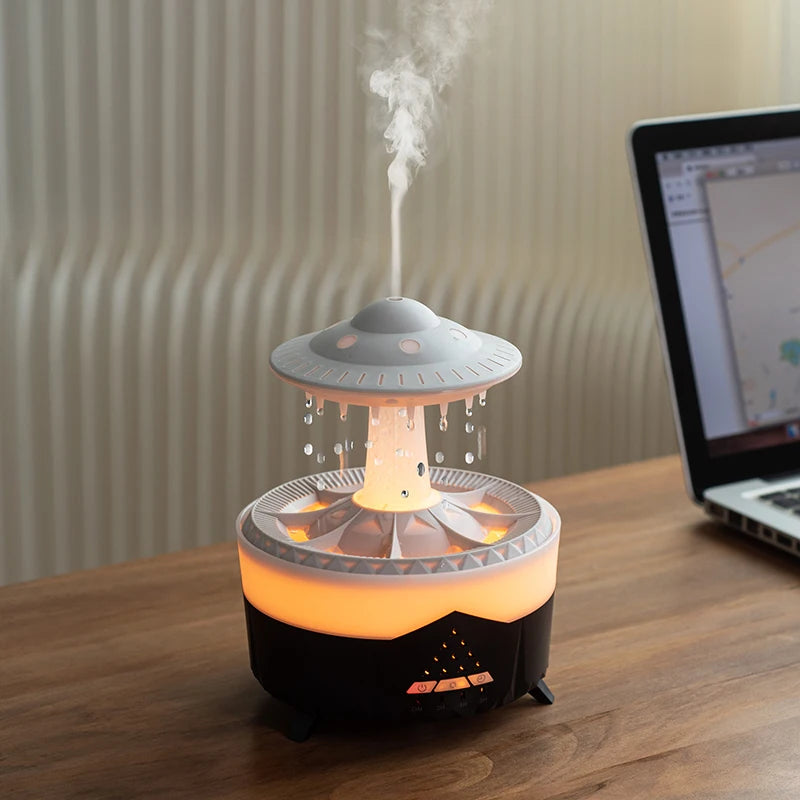 Rain Cloud Night Light Humidifier With Raining Water Drop Sound And 7 Color Led Light Essential Oil Diffuser Aromatherapy