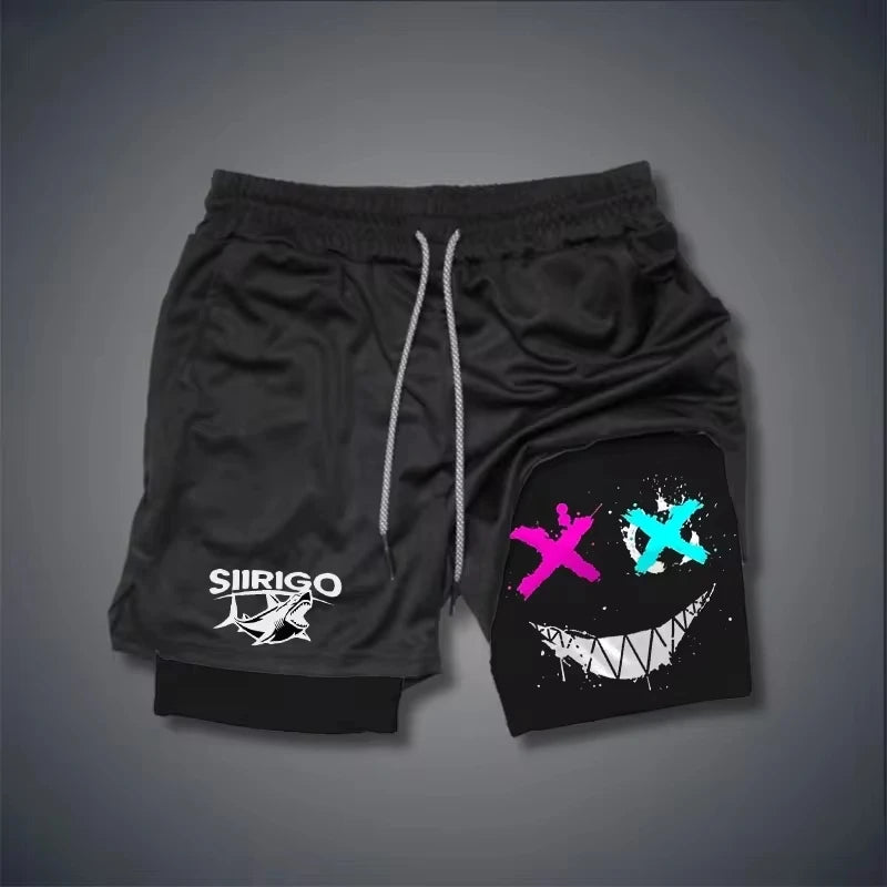 2024 Men's Smiling Face Printed Fitness Shorts