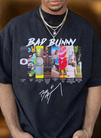 Bad Bunny T-shirt 2026 Summer New Hot Selling Men's T-shirt Pure Cotton T-shirt Fashion Street Wear Y2K T-shirt Men's Clothing